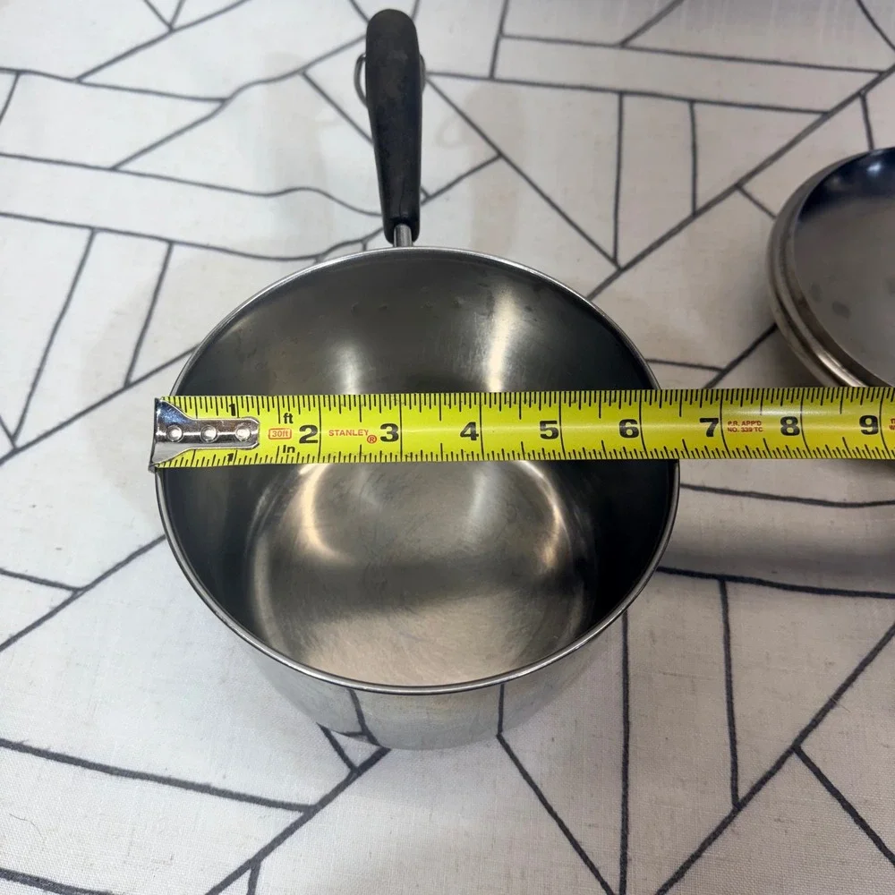 Revere Ware Saucepan 2 Qt Silver Copper Bottom Vintage Lid Bakelite Handle